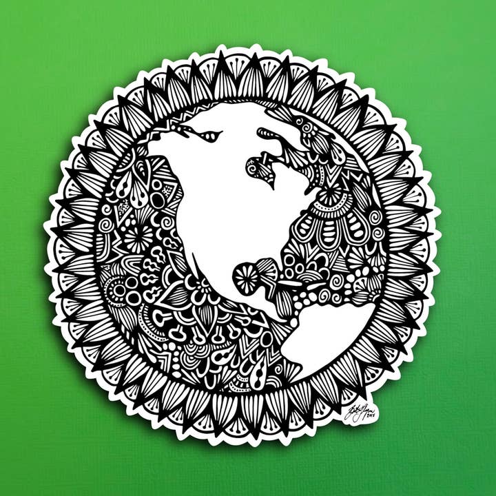 World Sticker (WATERPROOF) for wholesale by Zenspire Designs