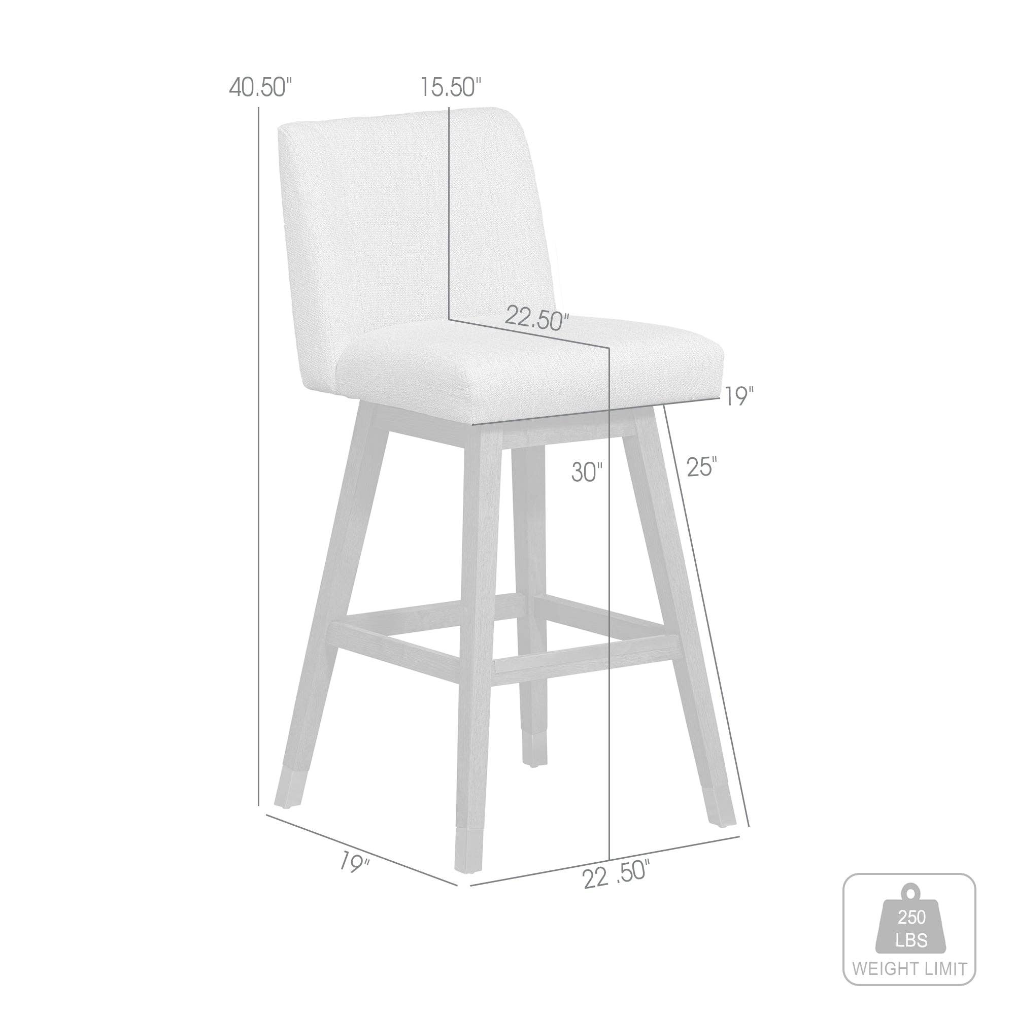 Armen Living - Wholesale Stool - Isabella Modern Upholstered Wood Swivel Barstool40