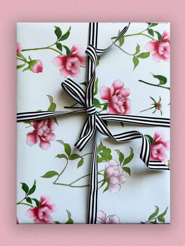 Peonies dobbeltsidet indpakningspapir for engroshandel hos Little Love Press