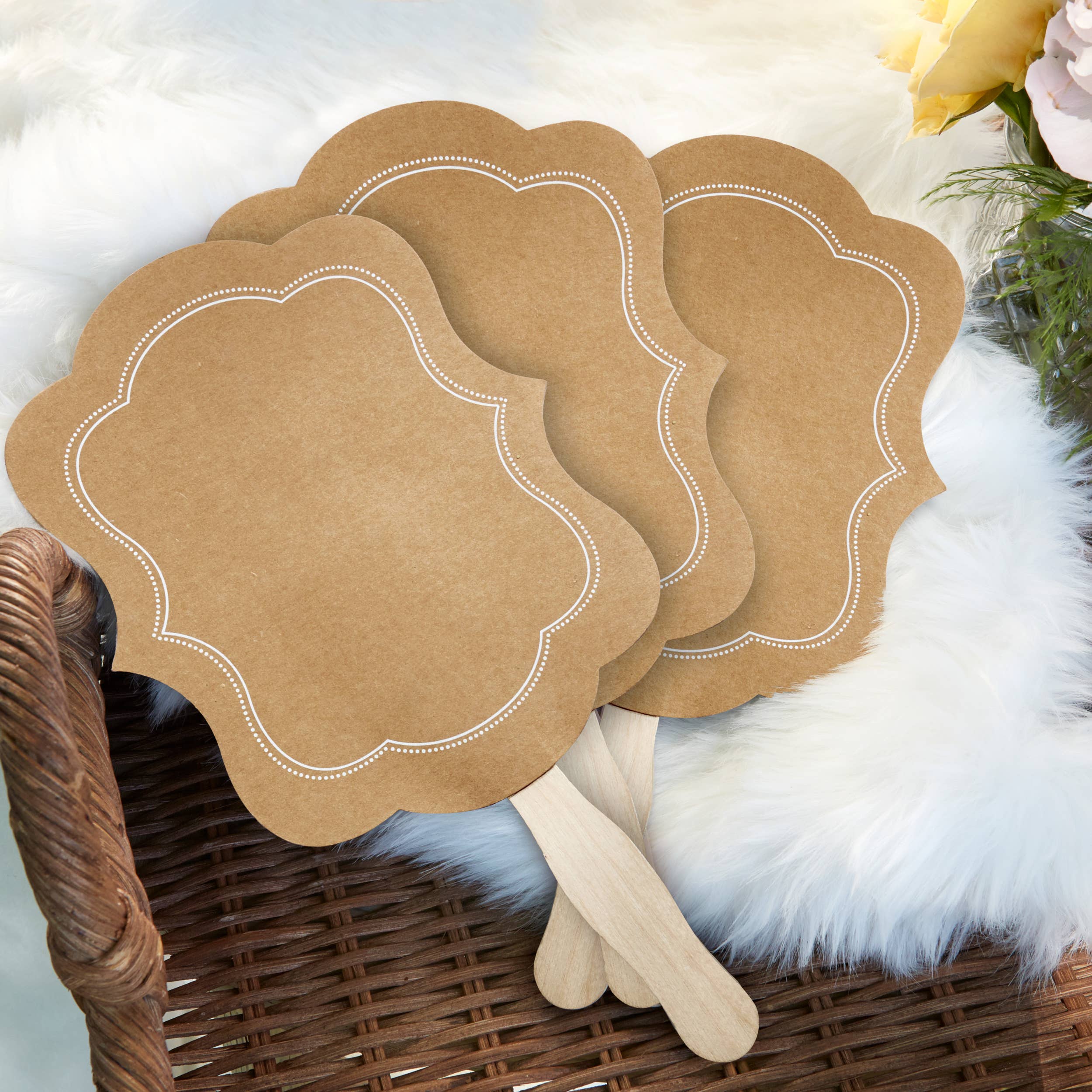 Kate Aspen - Wholesale Party/Paper Folding Fan - Kraft Hand Fan (Set of 20) (Personalization Available)3