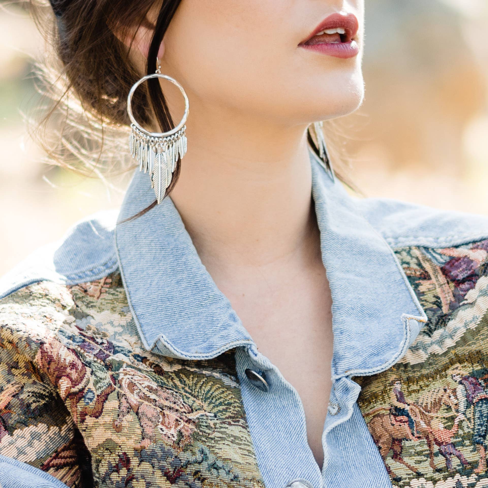 Hiouchi Jewels | Rose & Bolt Grateful Dead Jewelry - Wholesale Dangle Earrings - Birds of a Feather Hoop Earrings ~ Silver2