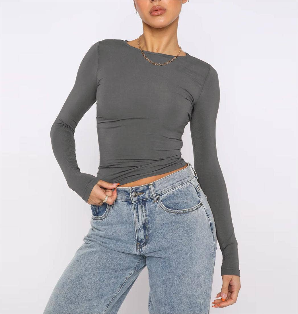 Rosa Clothing - Vente T-shirt – femme - t-shirt basique à manches longues et coupe ajustée pour femmes31