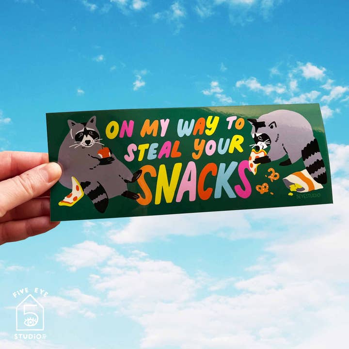 5 Eye Studio - Wholesale Sticker - Snacks Raccoons Bumper Sticker0