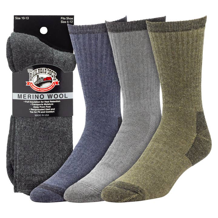 Chaussettes montantes en laine mérinos pour homme (1 paire) pour la vente par Railroad Sock llc