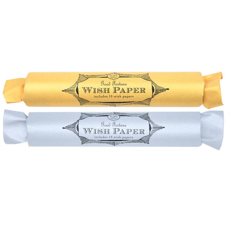 TOPS Malibu - Wholesale Party Favor - Wish Paper - Gold & Silver - Tube of 10