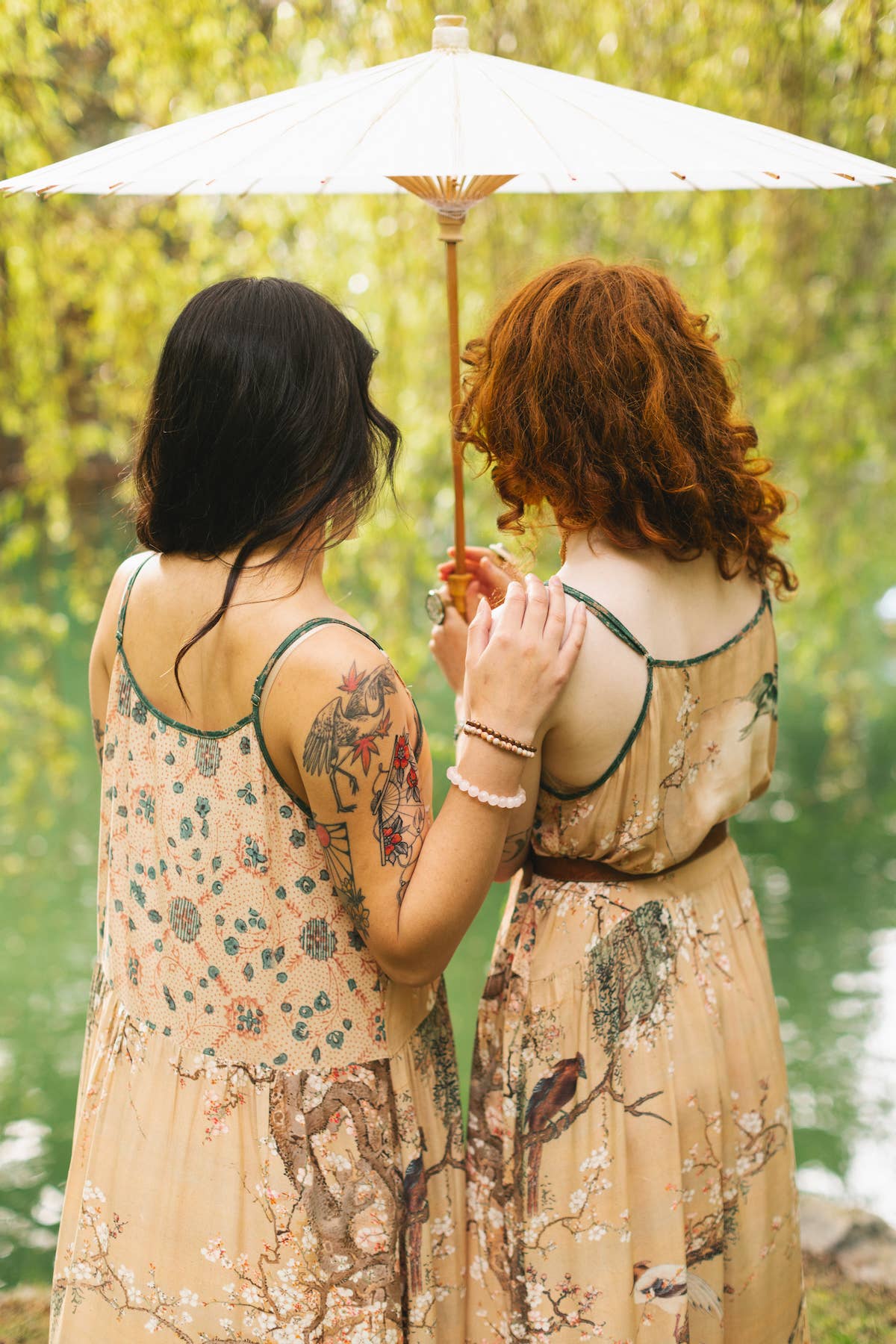 Market of Stars (USA) - Wholesale Dress - Women's - Fable Bohéme Long Maxi Slip Dress w/ Blossoms, Deer & Moon5