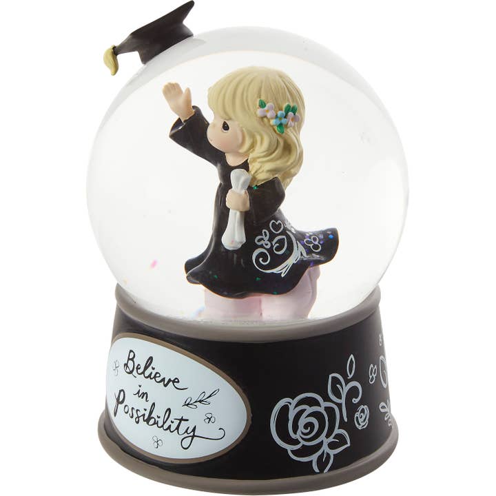Precious Moments - Wholesale Snow Globe - Precious Moments Graduation Girl Musical Snow Globe Round