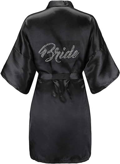 LA Merchandise - Wholesale Robe - Women's - La Merchandise LAB1800 Women's Satin Short Bridal Party Robe36