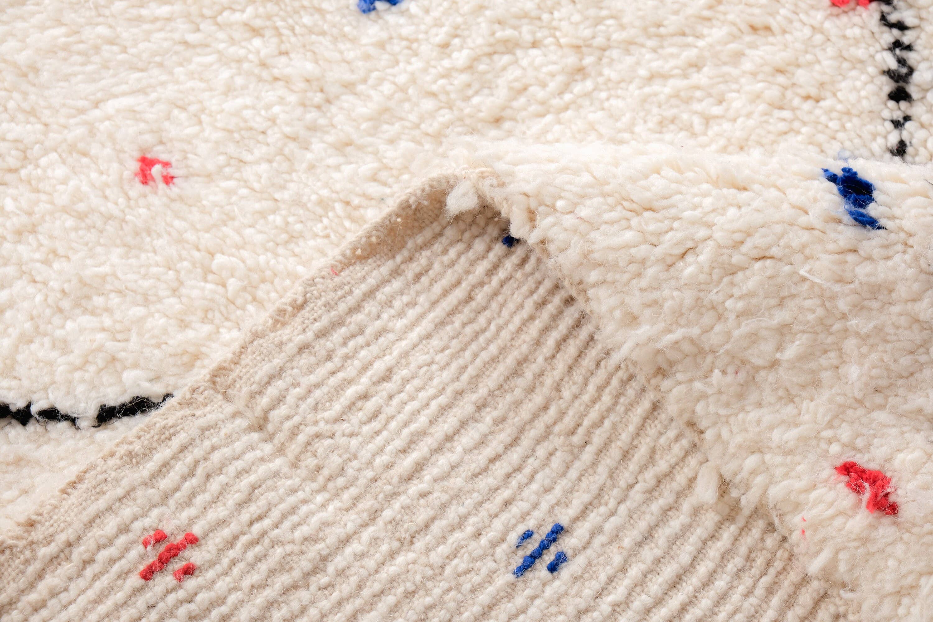 Moroccan Woven Treasures – wholesale Matta – Marockansk vit Shag-matta, Handvävd färgglad matta, Area Rug8