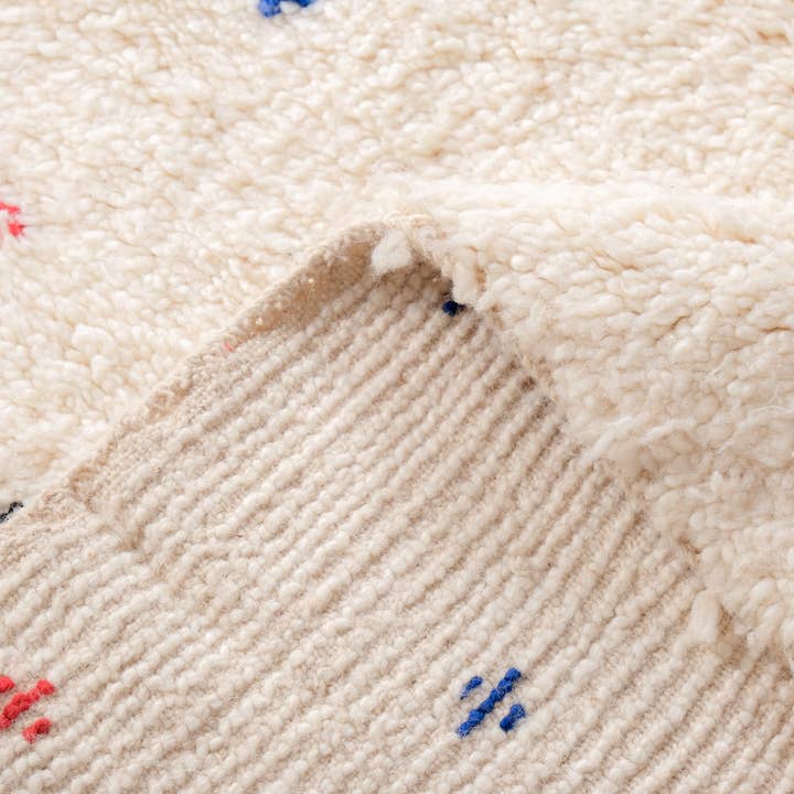 Moroccan Woven Treasures – wholesale Matta – Marockansk vit Shag-matta, Handvävd färgglad matta, Area Rug8