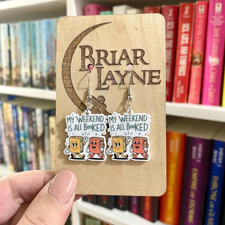 Briar layne - Wholesale Dangle Earrings - My Weekend Is Booked Book Lover Earrings #2
