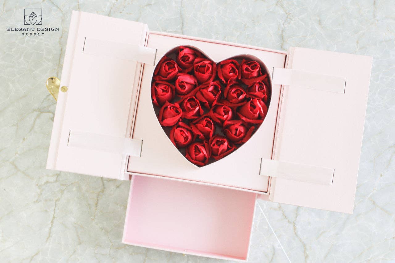 Elegant Design Supply - Wholesale Gift Box - Pull-up Heart Flower Box with Drawer9