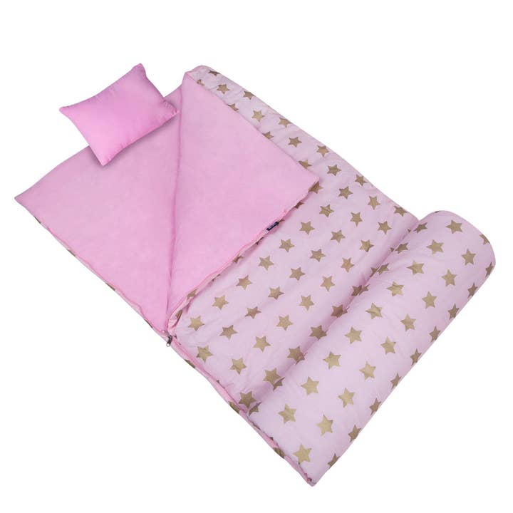 Stars Original Sleeping Bag - Pink and Gold for wholesale by Wildkin