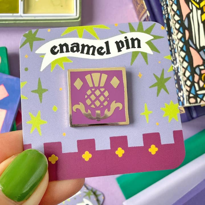 Thistle Tile Enamel Pin for wholesale by Stacey McEvoy Caunt
