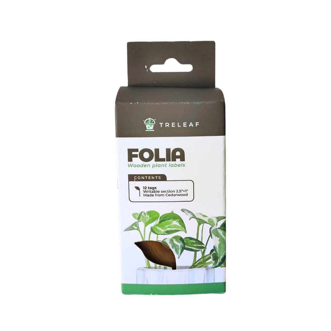 Treleaf - Wholesale Garden/Lawn Stake - Folia-Wooden plant tags-Leaf-shaped plant labels -Set of 121
