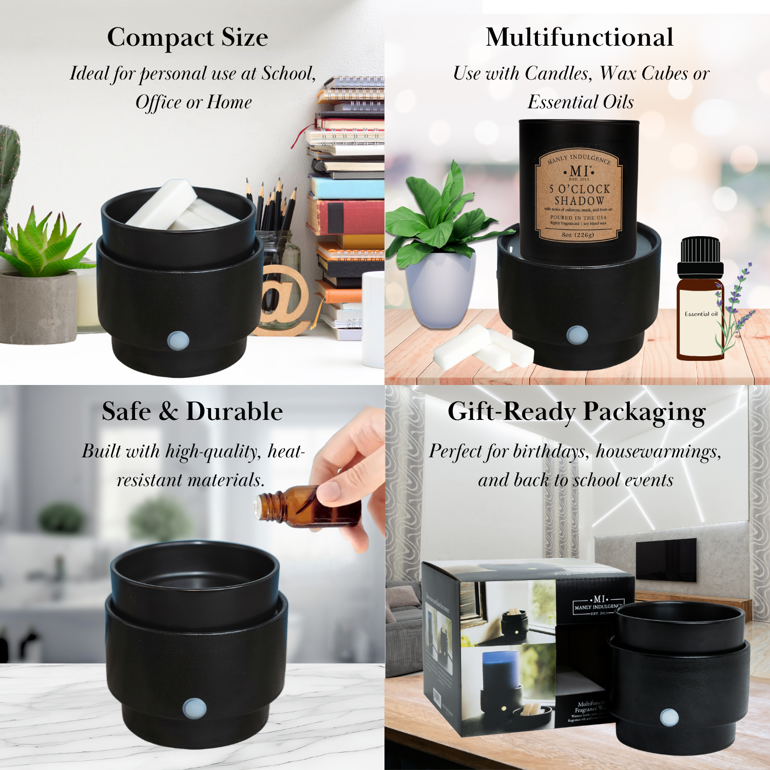 MVP Group International INC - Wholesale Wax Warmer - Manly Indulgence 3-in-1 Multifunctional Warmer, Black2