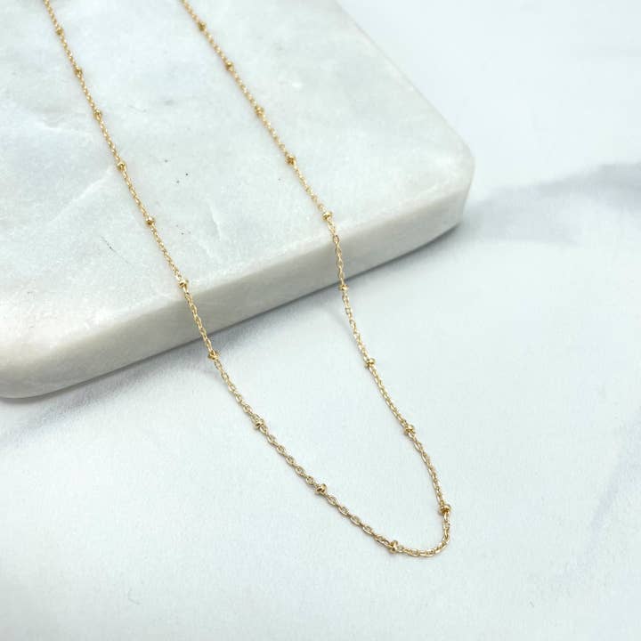 18k Gold Filled Wholesale Dainty Chain, Satellite Chain with Paperclip Chain,Classic Jewelry for wholesale by Luxus Accessories