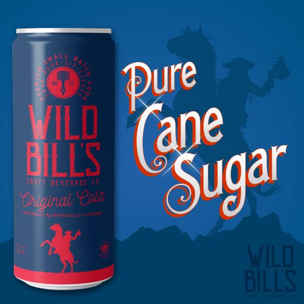 Wild Bill’s Craft Beverage Co. - Wholesale Soda/Carbonated Drink - Original Cola - Premium Cane Sugar Soda, 12-Pack, Cans