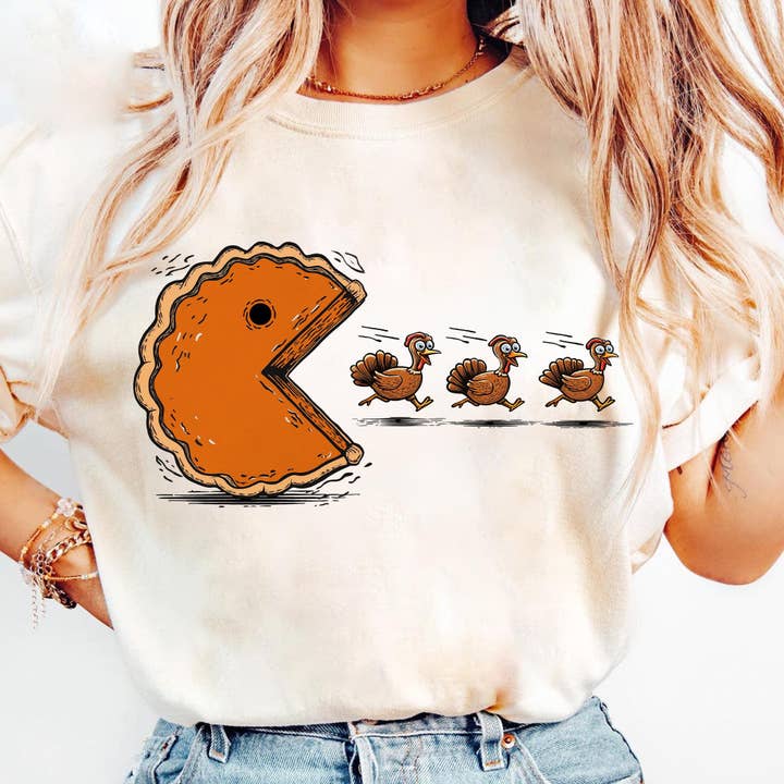 Fall Vibes Thanksgiving Shirt, Funny Turkey Pie Sweatshirt for wholesale by NVC Ecommerce LLC