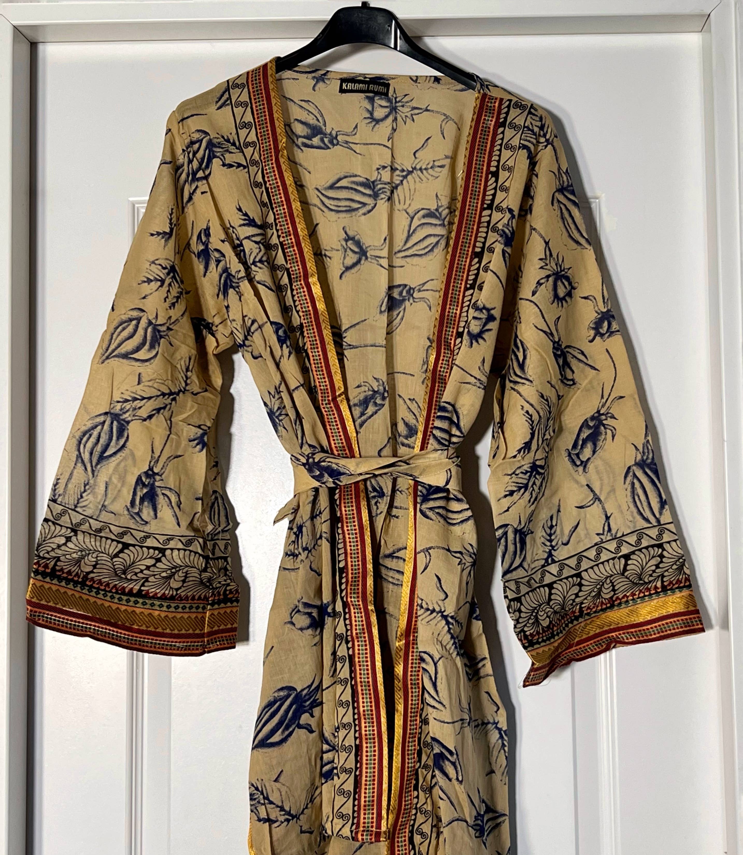 Kinomy - Vente Kimono – femme - Kimono court pour femmes en coton avec motifs ethniques4