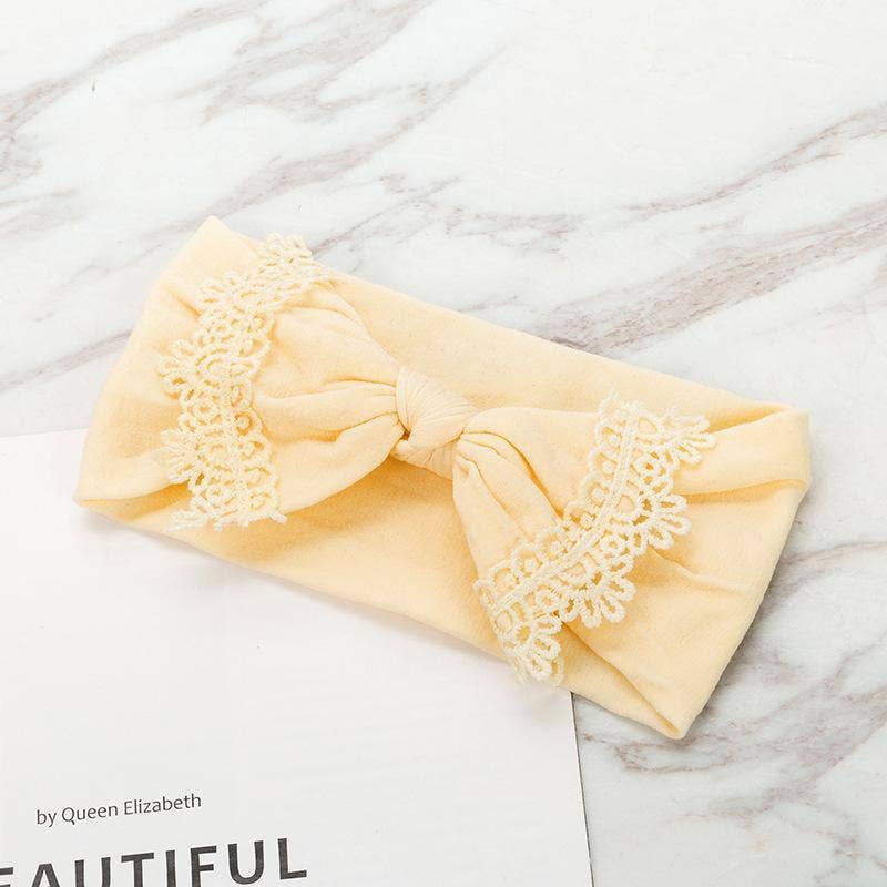 KiddieKickz - Wholesale Fashion Headband - Baby - Nylon Children's Hair Band Soft Silk Stockings Baby Headband Lace Bow Hair Ornament14