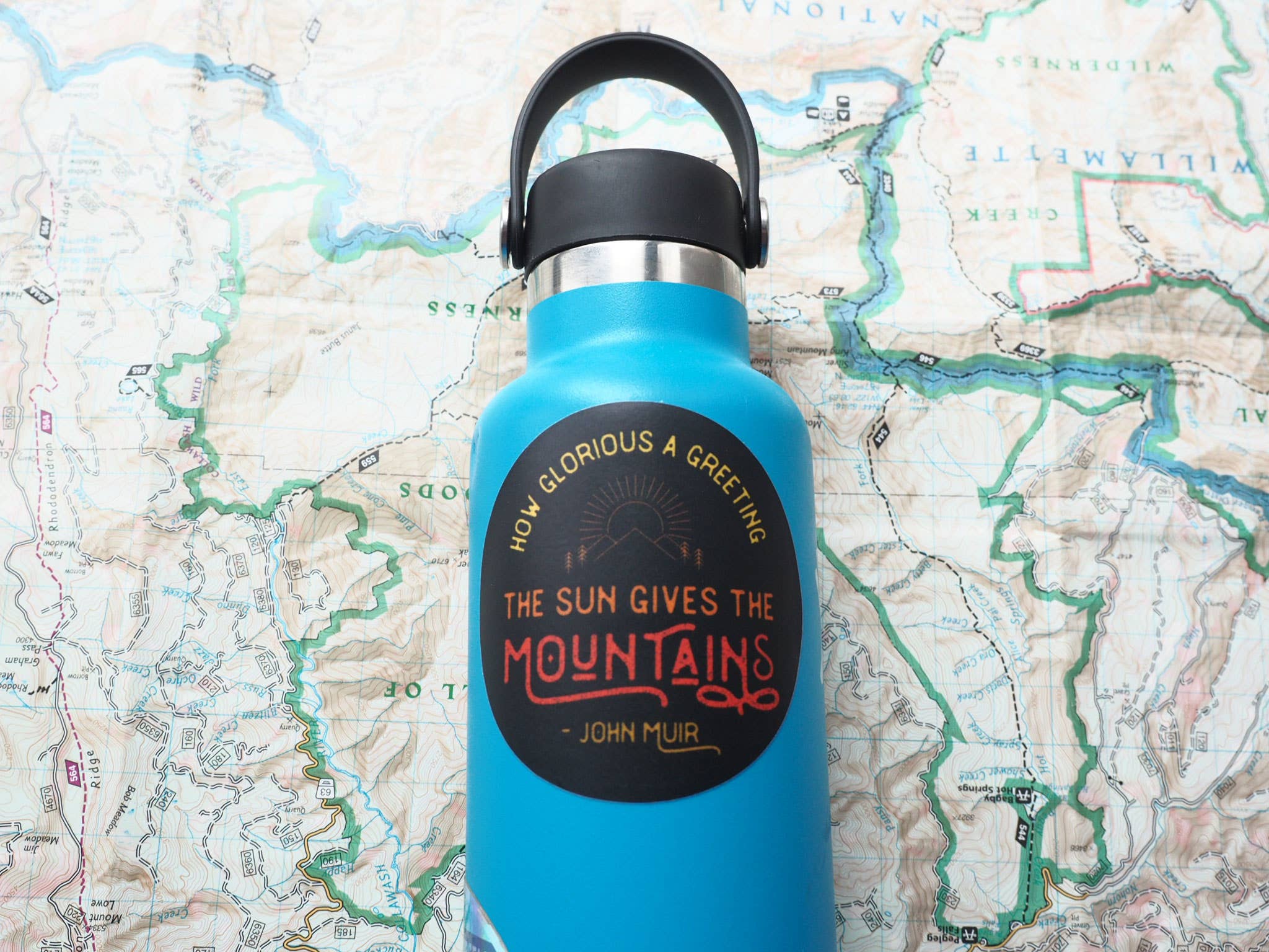 Sentinel Supply - Wholesale Sticker - John Muir Round Mountain Quote Sticker - Camping Decal5