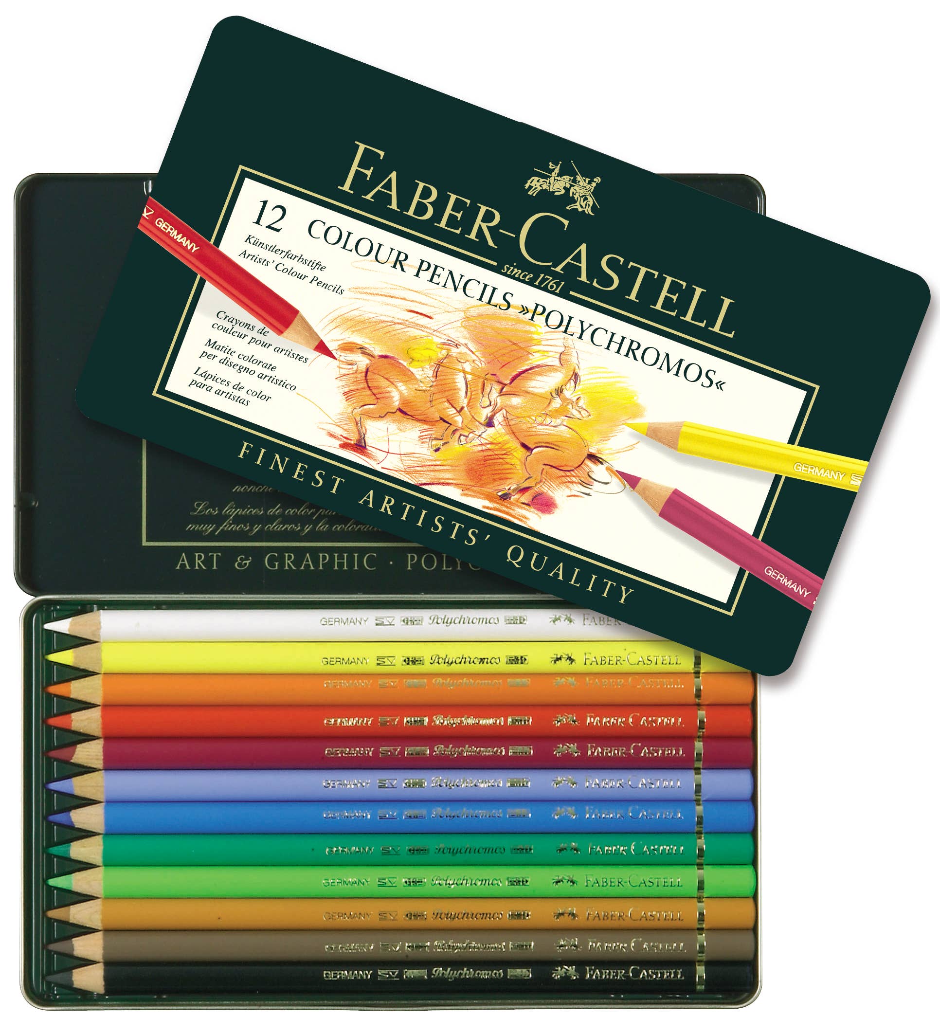 Faber-Castell / Creativity for Kids - Wholesale Colored Pencil - Polychromos Artists' Color Pencils, Tin of 12