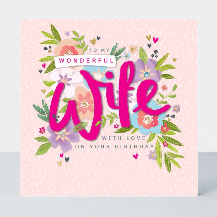 Peony - Vidunderlig kone - med kærlighed på din fødselsdag for engroshandel hos Rachel Ellen Designs