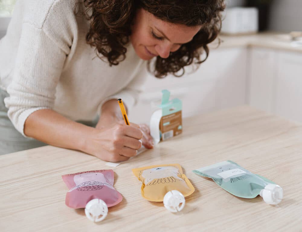 Cherub Baby - Wholesale Food Storage Wrap/Bag - Reusable Baby Food / Yoghurt Pouches | Bundle Kit | Dusty Rose & Sand7