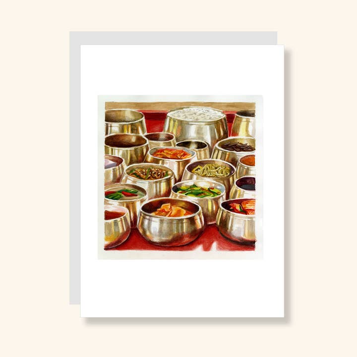 Banchan Greeting Card for wholesale by Julia Wolinsky Art