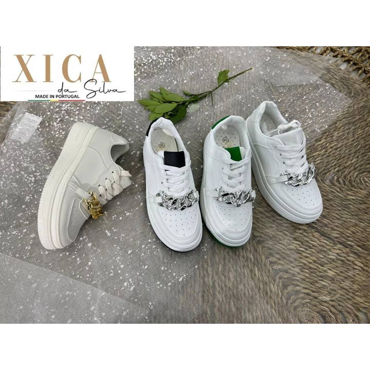 Olivia - Sneaker aus veganem Leder, hergestellt in Portugal für den Großhandel von Xica da Silva
