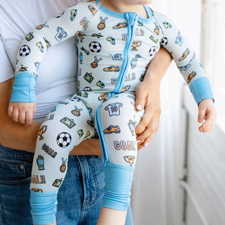 Soccer Double Zipper Onesie for wholesale by Tailgate Tikes