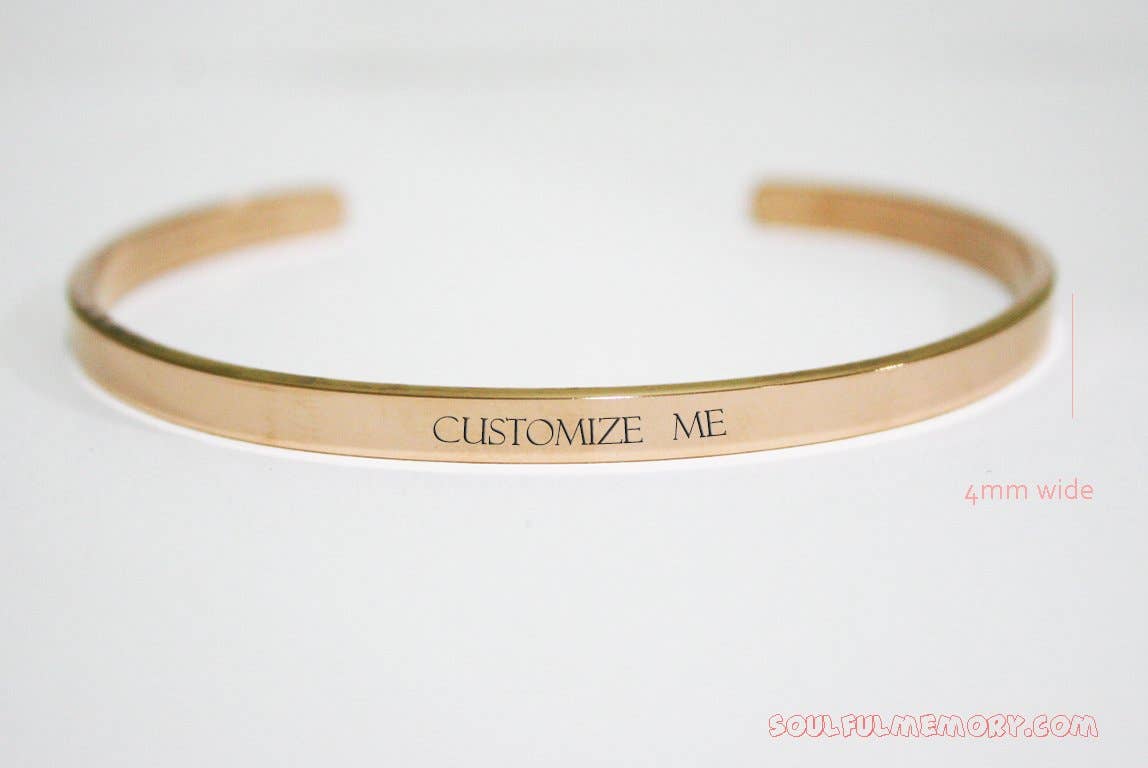 SoulfulMemory - Wholesale Cuff Bracelet - Personalize a Bracelet With Outside Engraving - customizable cuff11