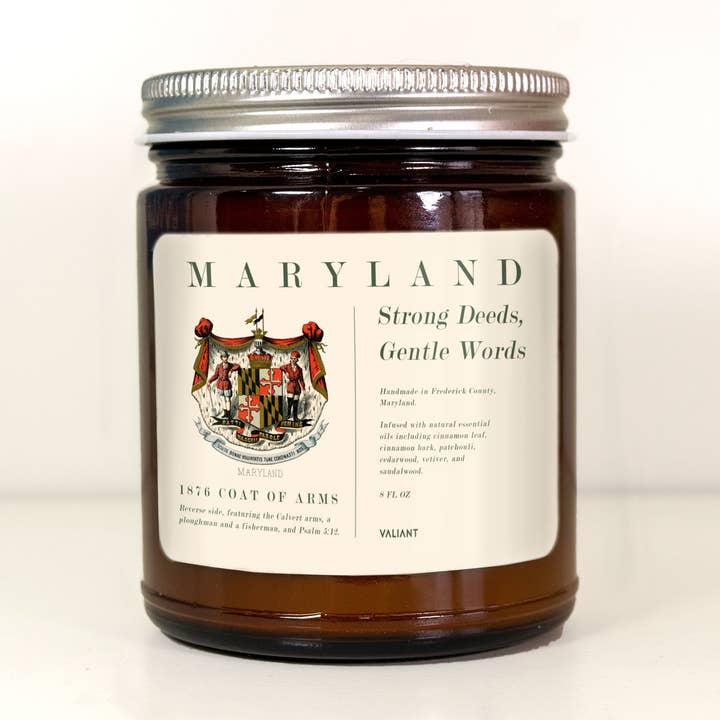 Valiant Candle - Wholesale Jar/Filled Candle - Maryland 1876 Coat of Arms Candle0