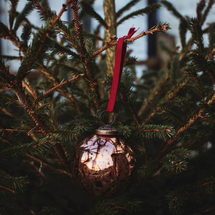 Copper Pink Glass Bauble for wholesale by Moult