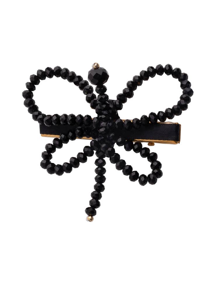 Glass Butterfly Clip - Black for wholesale by Project 6 NY Kids