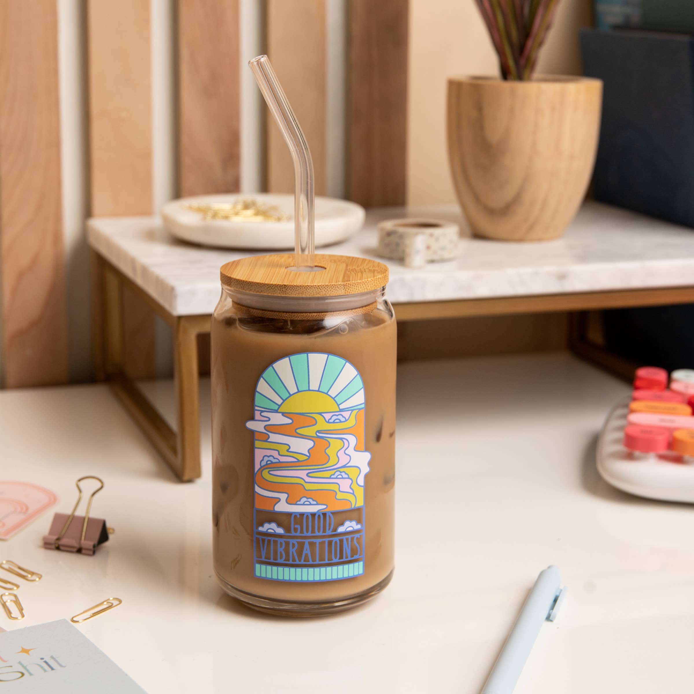 Talking Out of Turn - Wholesale Drinking Glass/Cup - Can Glass w/Lid + Straw (SALE!)17