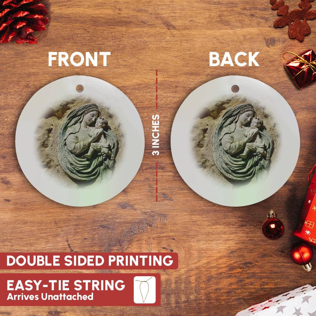 3dRose - Wholesale Ornament - 3dRose, Valletta, Malta. Walled city, Mother and a child fresco on limestone., Ornament2