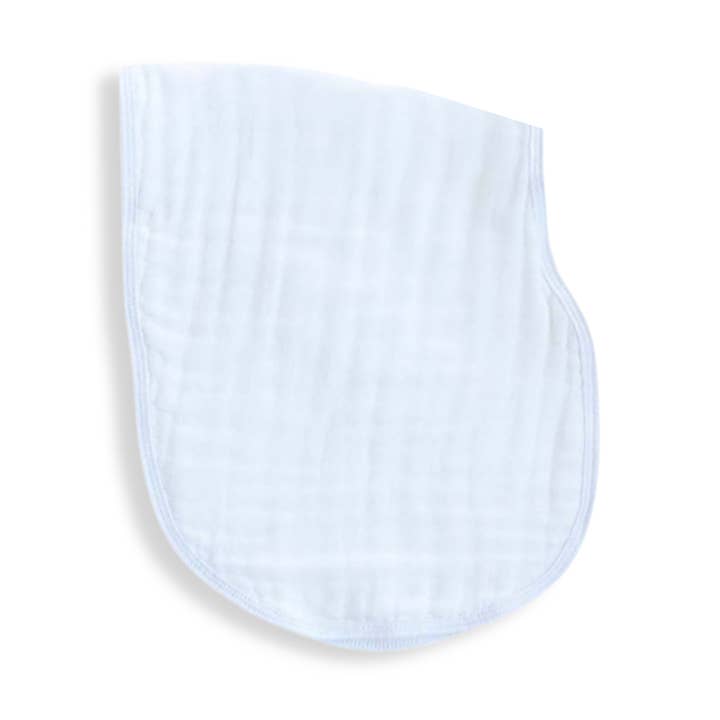 Bavoir en tissu Burp 2 en 1 - Blanc uni pour la vente par Dear Perli
