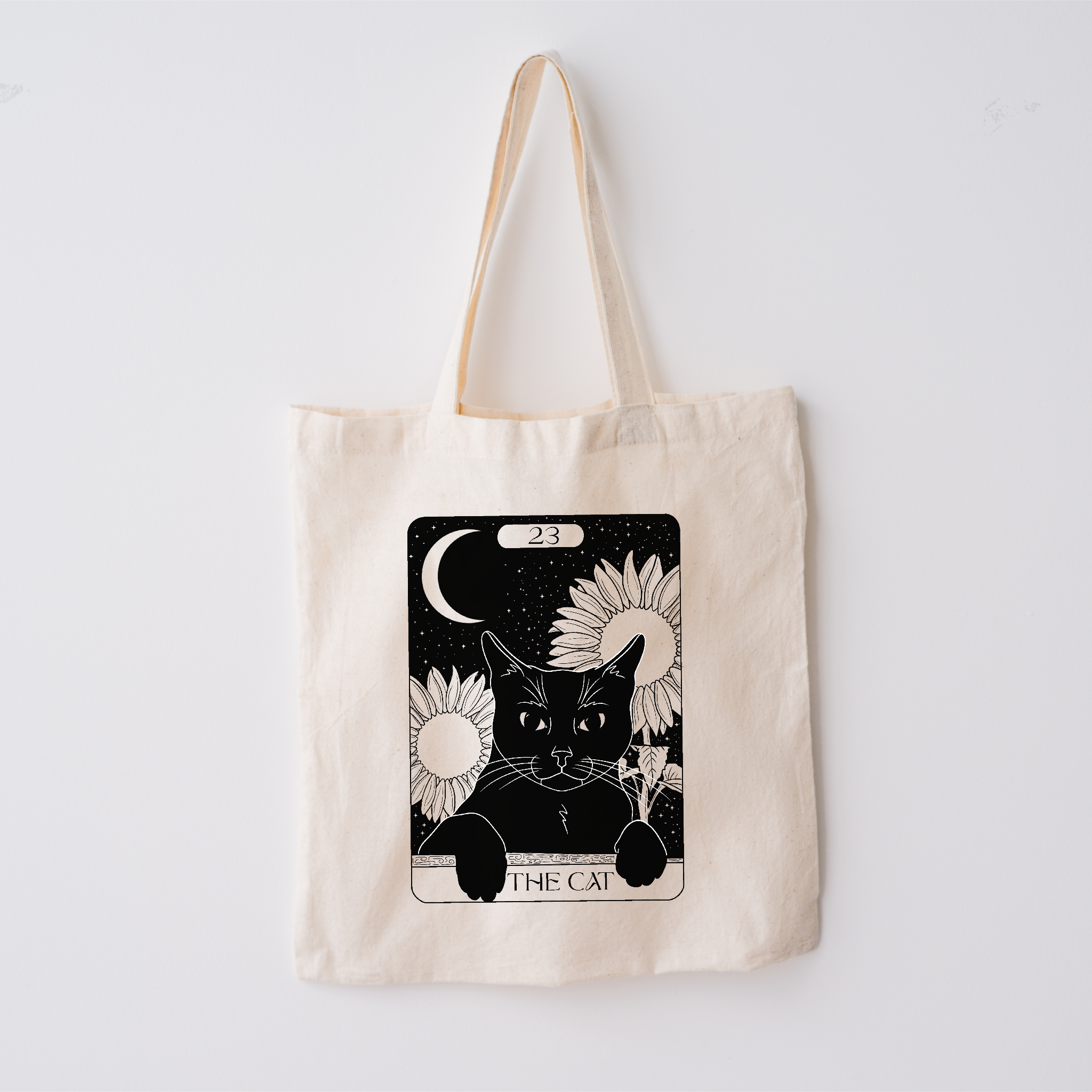Jodie Moulson Art & Design - Vendita all'ingrosso Borsa tote - Donna - Borsa tote in cotone naturale The Cat Tarot Card3