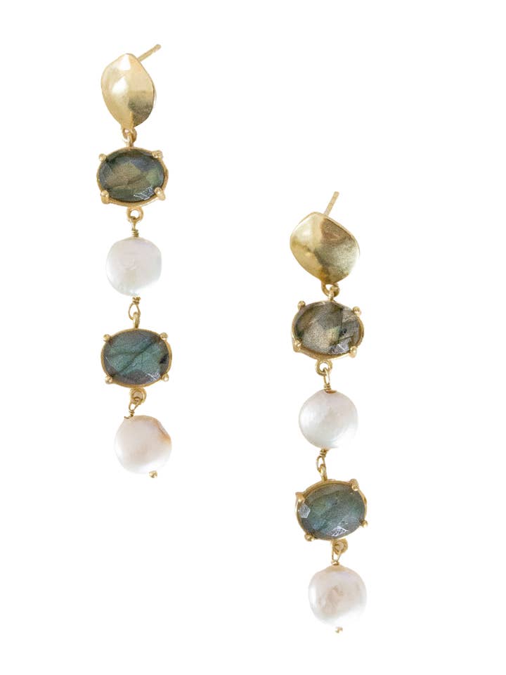 Boucle d'oreille Mimi | Labradorite pour la vente par Ever Alice Studio