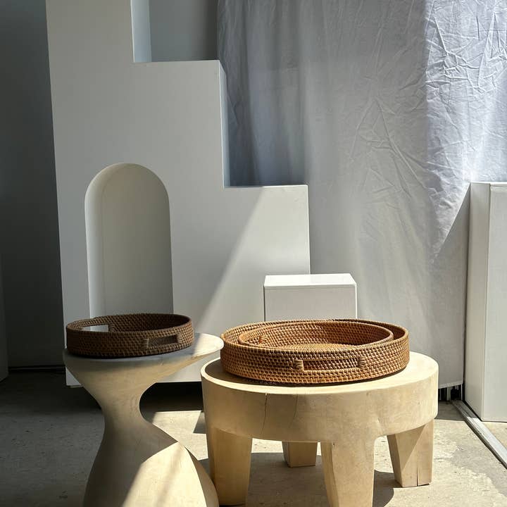 Office Objets - Wholesale Basket - Set of three handcrafted Indonesian wicker baskets in natural rattan (caramel)19