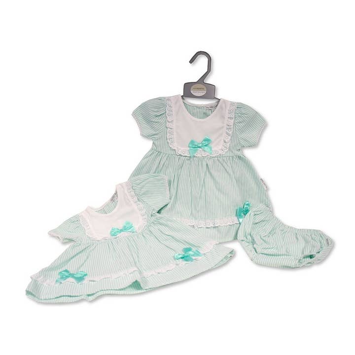 Conjunto de Vestido Bebé Menina 2 Peças com Renda e Laço por atacado de Sheldon International