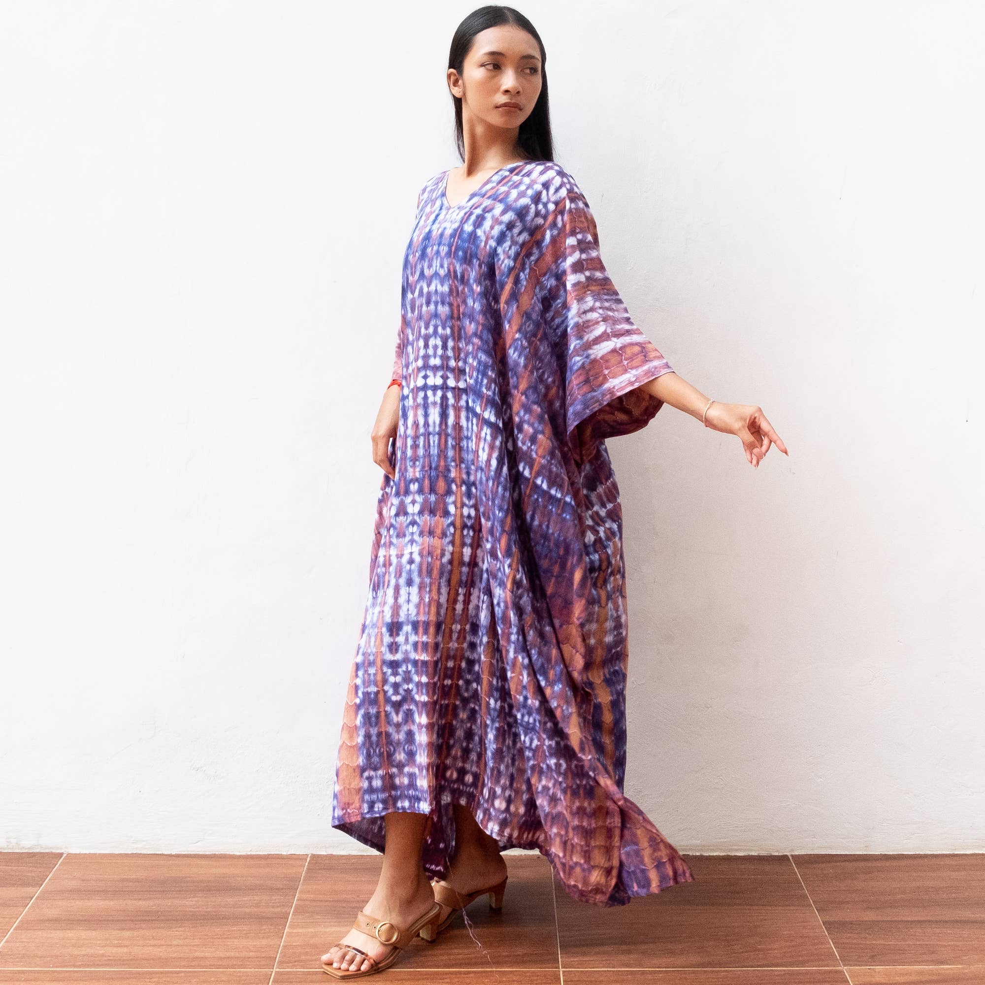 Bali Harvest - Wholesale Kaftan - Women's - Tie Dye Kaftan Dress (Indigo) - Sun Dress Beach Resort Wear3