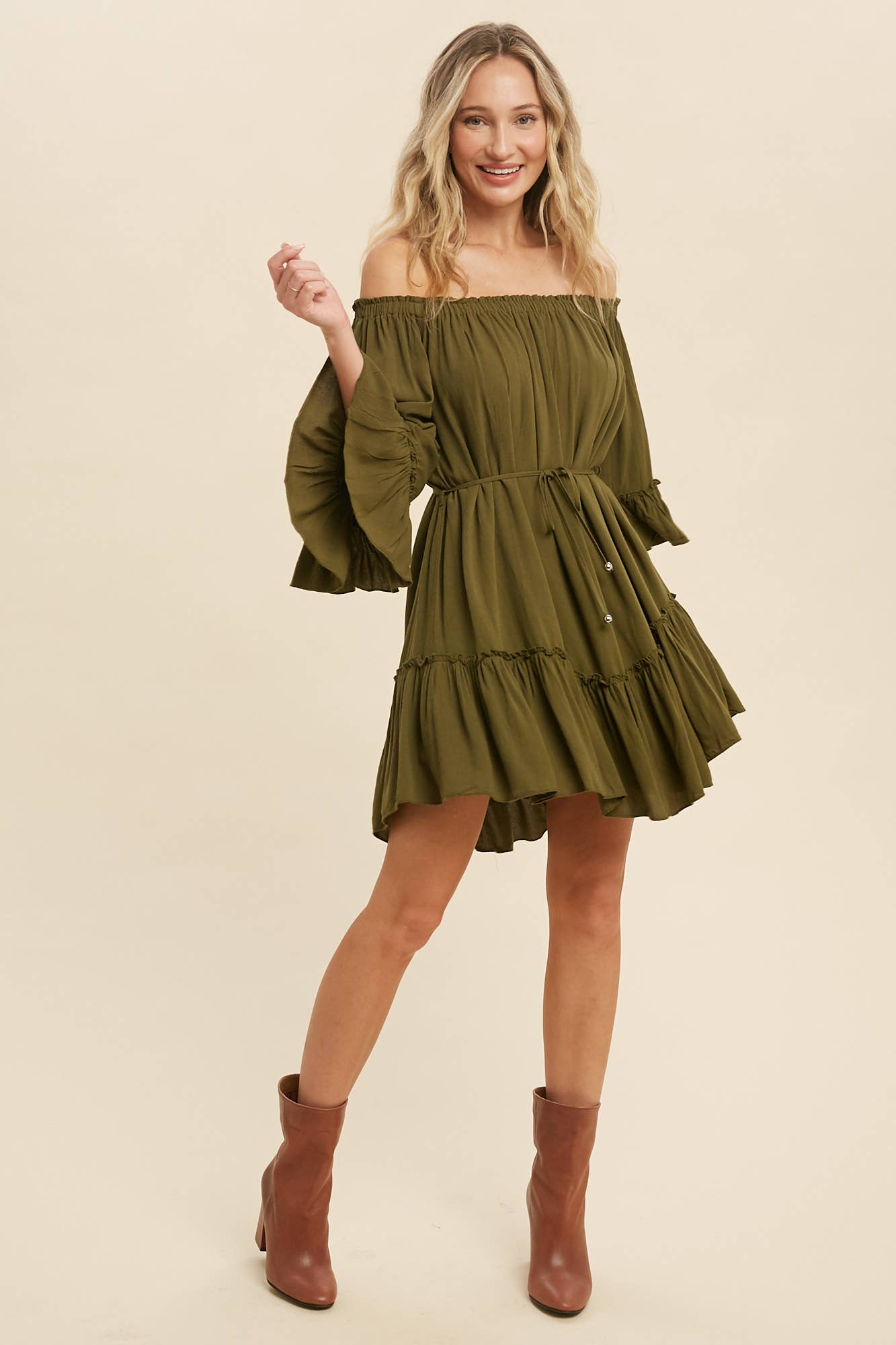 Bluivy - Wholesale Dress - Women's - RUFFLED SOLID BOHO DRESS25