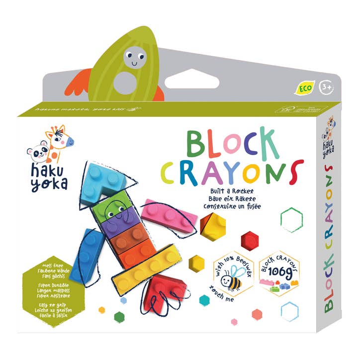 DAM - Wholesale Crayons - Kids & Baby - Haku Yoka - FULL Display Block Crayons, 9