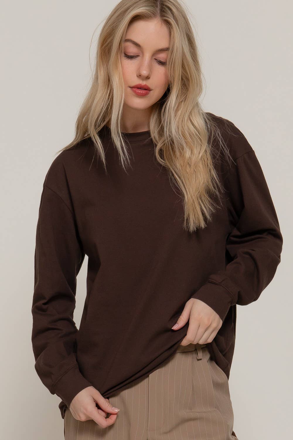 Vanilla Monkey - Venta al por mayor Jersey corto de punto - Mujer - Camiseta de Algodón de Manga Larga y Cuello Redondo2