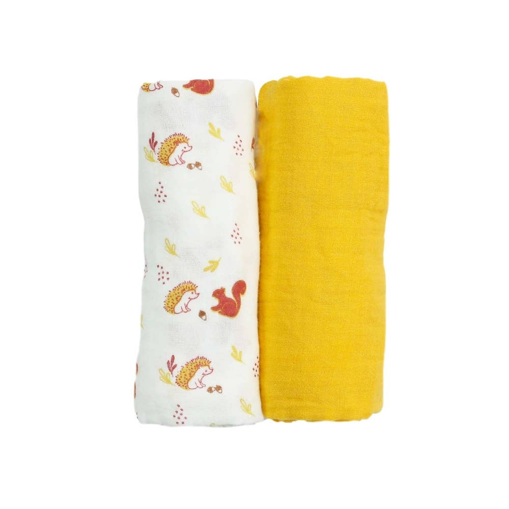 Trois kilos Sept - Wholesale Swaddle Set - Baby - Set of 2 diapers 70X70cm - Forest1