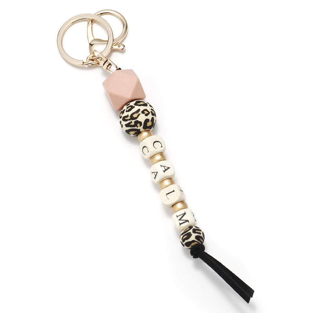 Mio Queena – wholesale Keychain – Women's – Silicone Wooden Letter Beaded Keychain8