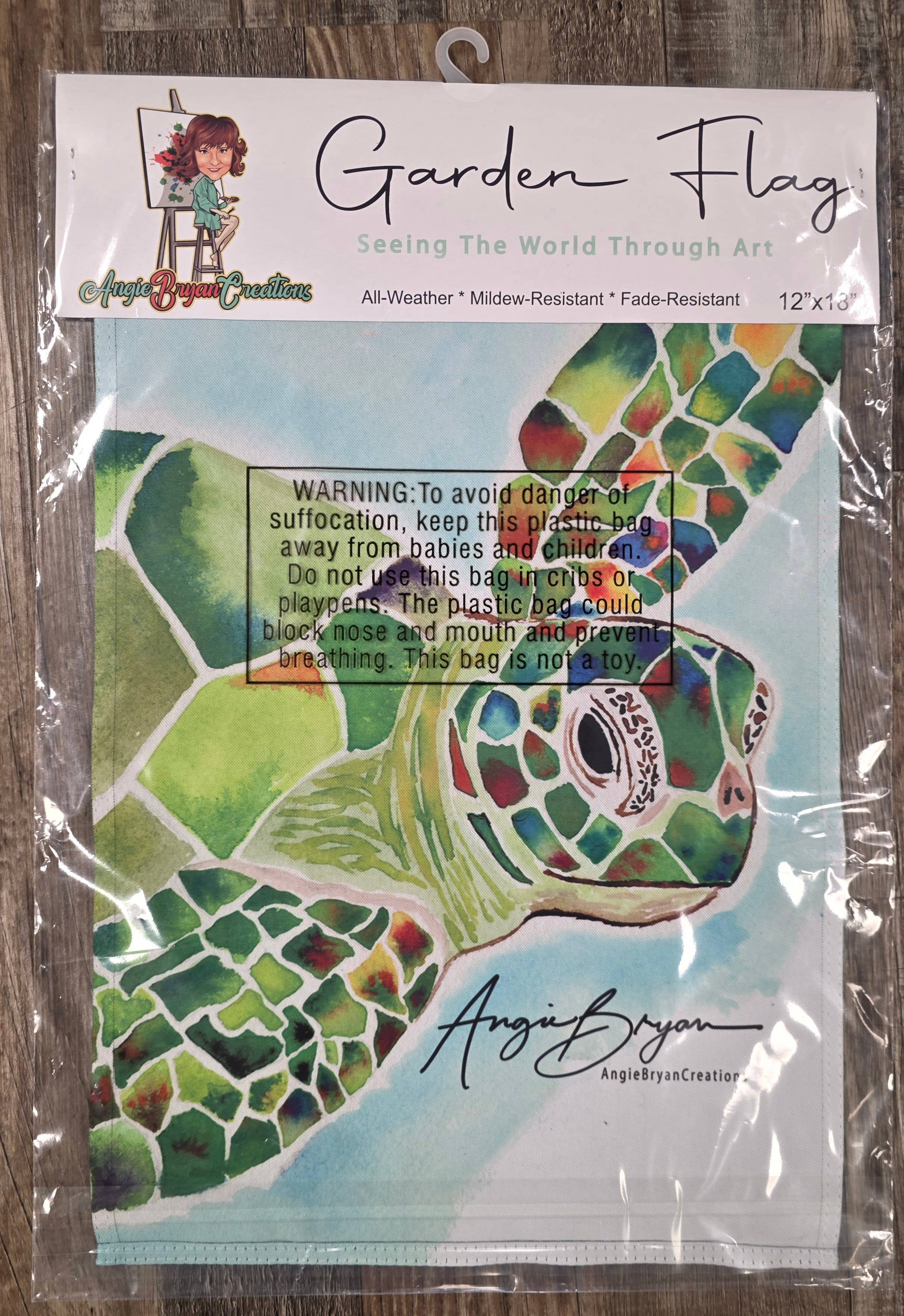 Angie Bryan Creations - Wholesale Flag - Sea Turtle Garden Flag1